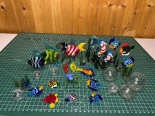 Glasfiguren Konvolut 20 Stück Fische und Meerestiere Seepferdchen Tintentisch