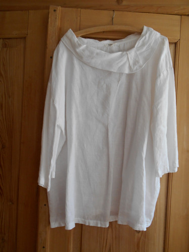 Elegante weiße leinenbluse - elegante,
