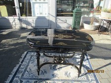 Salontisch im Boulle Stil um 1870 in Hochglanz schwarz