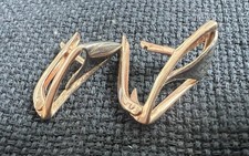 Gold bicolor moderne Klappcreolen Weißgold Rotgold 585 russische Herkunft