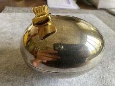 Versilberte Dose eiförmig mit