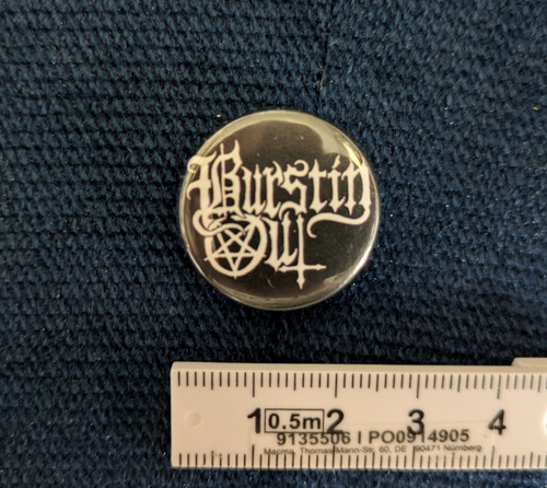Burstin out button pin black - out,