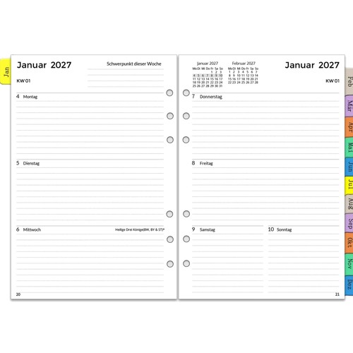 Kalender einlagen 2027 - a5,