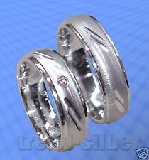 Trauringe , Eheringe mit Stein , Silber 925 , Gravur ist Kostenlos, Paar , J7-1