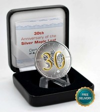 2018 Maple Leaf 30th Anniversary Canada 1OZ Silber 24ktGold vergoldet NUR 300cert