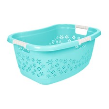 Wäschekorb Faltbar Wäschesammler Wäschebox Wäschetonne 50L Griffe blau