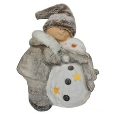 Junge mit Schneemann 40cm