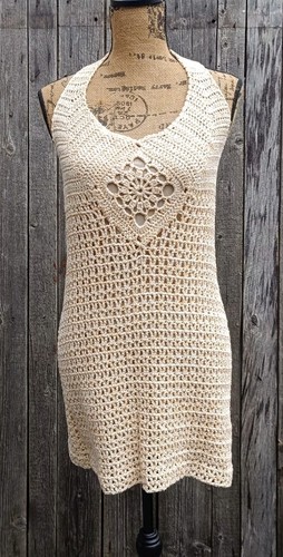 Vintage häkelkleid creme - häkelkleid,