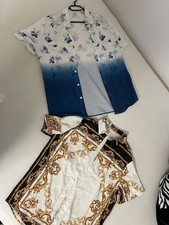 Herren Sommerhemd 2 – Halbarm, Weiß/Blau mit Weißgold Beides 9€