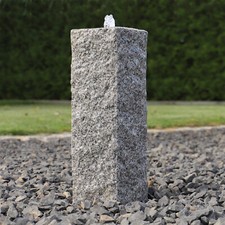 Granit Springbrunnen Säulenbrunnen Garten Stein Säule Wasserspiel Zierbrunnen