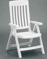 SIEGER Gartensessel Palma, Kunststoff, weiß, klappbar, Rückenlehne 4-fach...