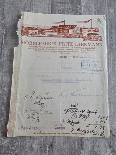 Alte rechnung 1931 - alte,