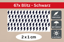 67x Blitz Aufkleber Schwarz |