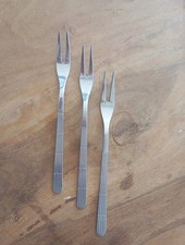 Besteck DDR ABS 3 Stück Aufschnittgabel Wurstgabel Linie Streifen Foron 800