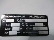 Typenschild Schild Motorrad Suzuki s99 s90