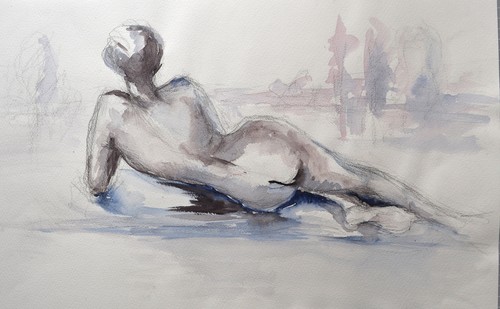 Gemälde aquarell frauen akt - gemälde,