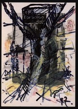 Zimmer, Bernd: Deutschland im Herbst. Übermalung, 1991. Zeichnung.