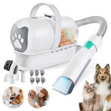 Hundeschermaschine mit Staubsauger, 7 in 1 Profi Haustierpflegeset 13000PA