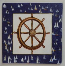 Deko HDF - maritim Meer Segel Ruder Schiff Boot Steuerrad Regatta