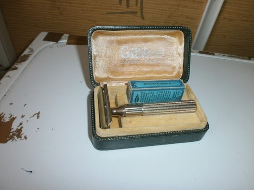 Vintage rasierer blau gillette - rasierer,