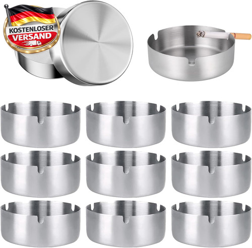 Edelstahl aschenbecher rund - edelstahl,