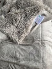 1x Edelzeit Eisbärfell- Optik Wendedecke Wohndecke XXL 170 x 220 cm  Taupe