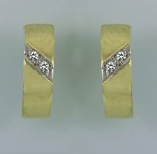 Creolen, Klapp-Creolen, Steck-Creolen, Ohrringe, Diamanten in Gold 585/ooo