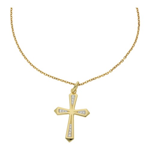 Kreuz anhänger mit kette 585 - mit,