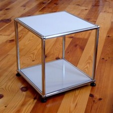 * USM Haller Tisch Beistelltisch Couchtisch 35x35 Mattsilber * Würfel * 350x350 