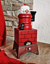 ❀ Räucherofen Ofen Rot Räucherfigur 20cm Katze Topf Kachelofen Räuchermännchen