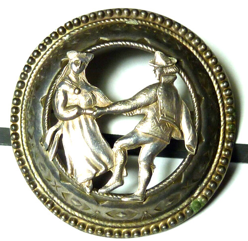 Biedermeier brosche silber 800 - brosche,