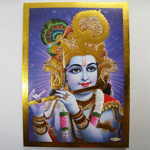 Altarbild krishna prägedruck - altarbild, krishna,