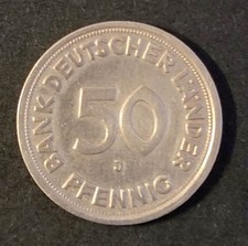 50 Pfennig 1949 J Bank Deutscher Länder sehr schön Jahreszahl Fehlprägung