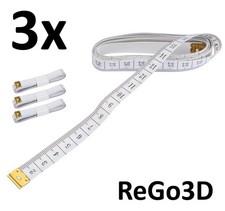 3x Gummiertes Maßband