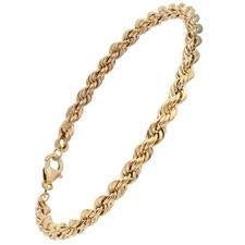 Goldarmband Kordelkette hohl  Armkette Breite 4,5mm - 333-8 Karat Gold