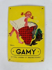 Vintage Reklame Aufsteller Gamy Kleidung Retro Schild Werbung Alt Karton Wäsche