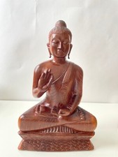 Buddha Figur Holz Indien Handarbeit, 30cm