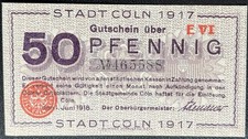 50 Pfennig  Stadt Köln 1918