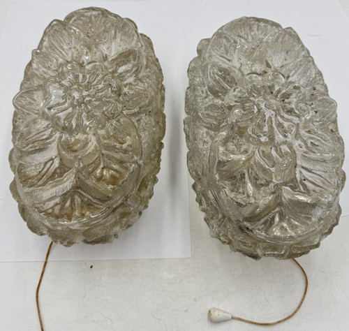 Vintage wandleuchte glas - 2x,