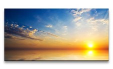 120x60cm Leinwandbild Meer Himmel Horizont Sonnenuntergang Wunderschön Friedlich