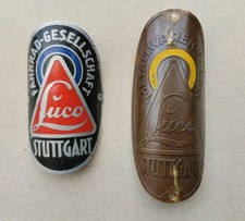 2 Steuerkopfschilder von Luco Oldtimer Fahrrad Typenschild Emblem  Plakette Lüco
