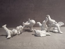 Tischdeko 4 tlg. Figurenset Engel Porzellan weiß Advent Weihnachten