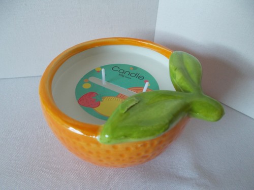 Kerze zweidocht orange - kerze,,