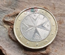 Malta, 2008, 1 Euro, mit „F“ im Stern unter Jahreszahl, dezentriert