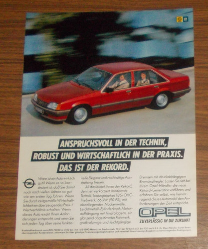 Seltene werbung opel rekord - werbung,