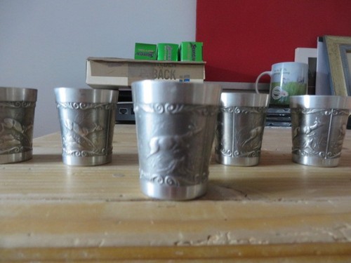 Zinn schnapsbecher 6er set - 6er,