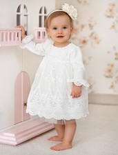 Ecru Kleid Spitze Taufkleid