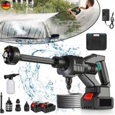 2 Akkus + 1500W Akku Hochdruckreiniger Auto Mobiler Druckreiniger Spritzpistole