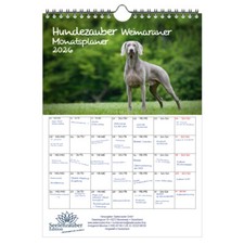 Hundezauber Weimaraner Planer DIN A4 Kalender für 2026 Welpen und Hunde - Seelen
