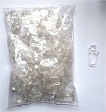 Faltenhaken Gardinenhaken transparent für Metallringe
